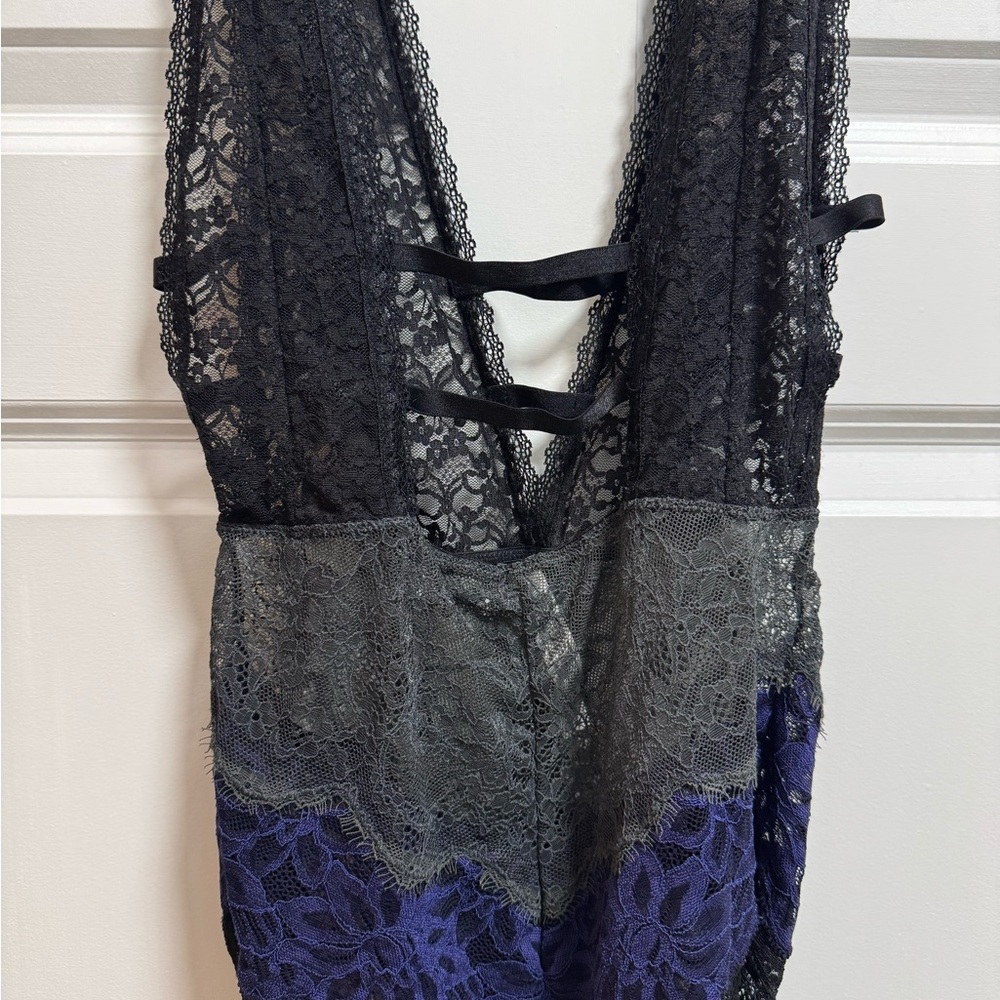 Free People Intimately Black and Blue Lace Bodysuit - Picture 8 of 11